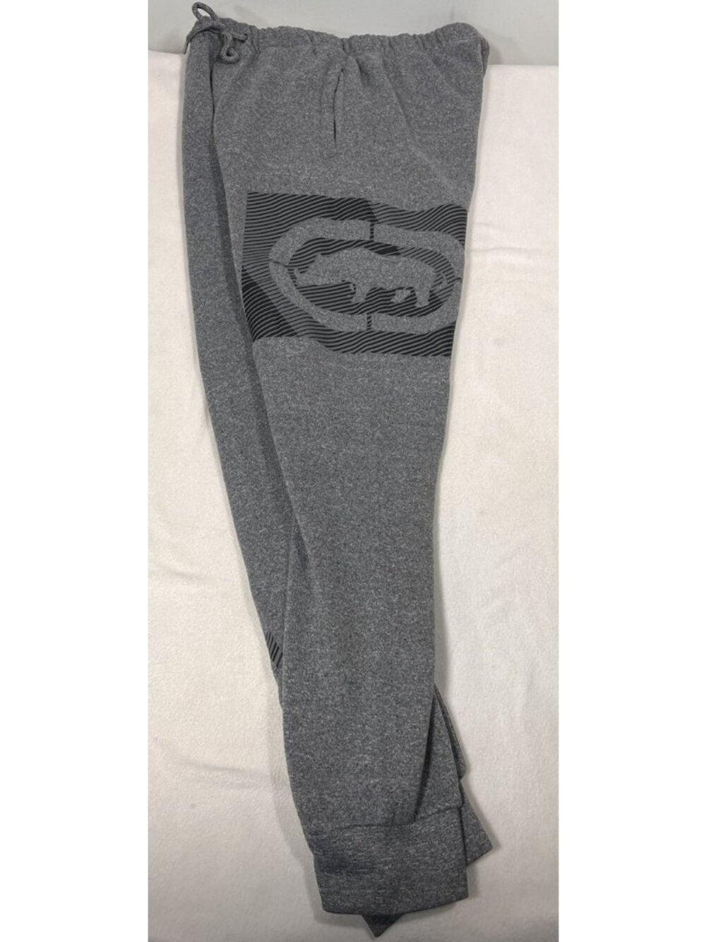 Men’s Medium Ecko Unlimited Unltd Gray Sweatpants Draw String Logo Spell Out - Picture 2 of 13